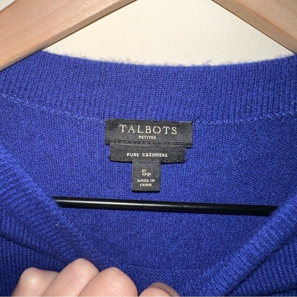 Talbots Pure Cashmere Womens Navy Blue 3/4 Sleeve Sweater Sz. SP - Picture 2 of 9
